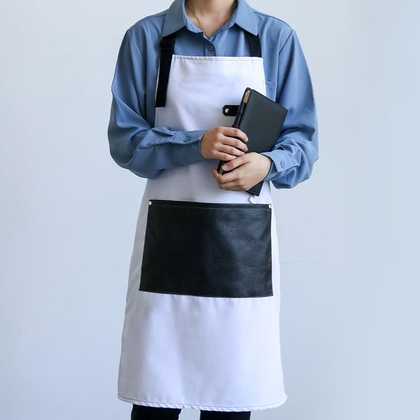 

aprons simple fashion apron with pocket waterproof and breathable barista baking cold drink shop kitchen work clothes for men women