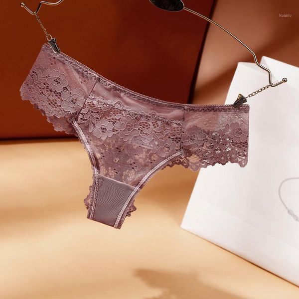 

women's panties kancoold women lace lingerie temptation low-waist floral underpants thong soft breathable female underwear, Black;pink