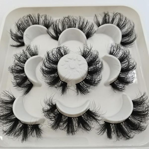

false eyelashes 5 pair 25 mm mink fluffy lashes dramatic messy long makeup wholesale 25mm 3d