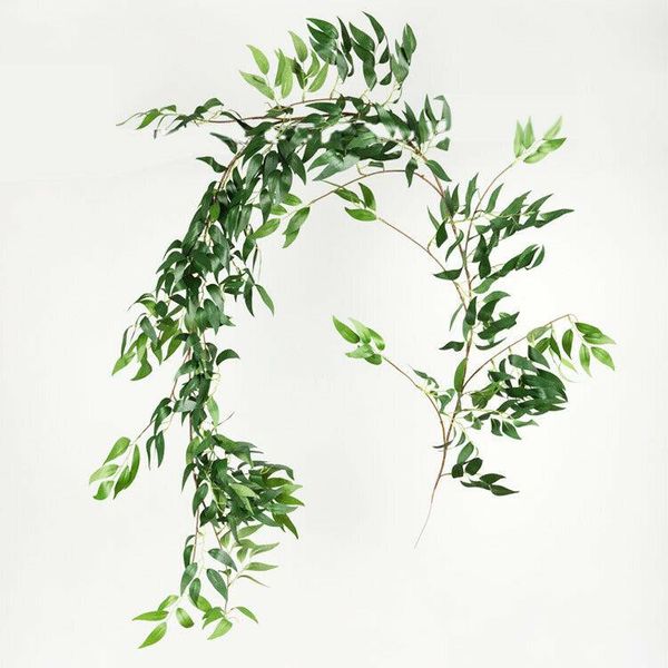 

artificial green eucalyptus garland leaves vine fake vines rattan artificial plants ivy wreath wall decor wedding decoration