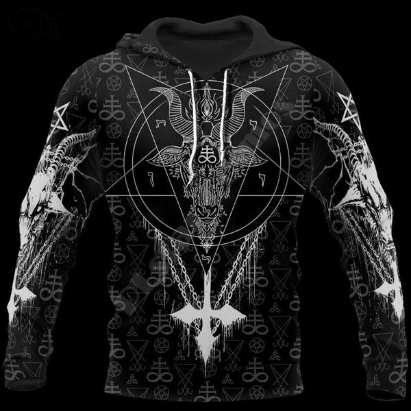 

men's hoodies & sweatshirts plstar cosmos helloween tattoo ghost gothic skull satan devil tracksuit 3dprint men/women streetwear haraju, Black