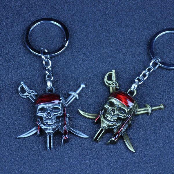 

skull mask pirat of the caribbean alloy keychain creative gift pendant
