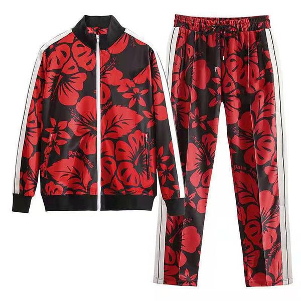 

european station casual cotton sports suit men's big-name fashion cardigan silk cover cotton two-piece side color webbing, Gray