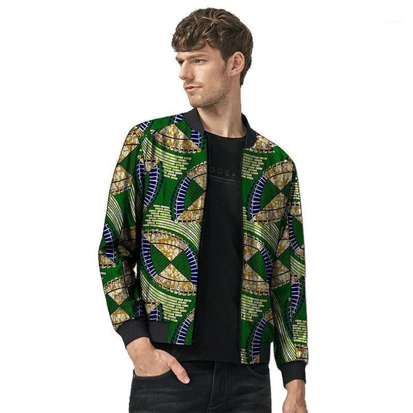 

men's jackets nigerian fashion bomber jacket african dashiki print classic zipper biker coats om casual outwear, Black;brown