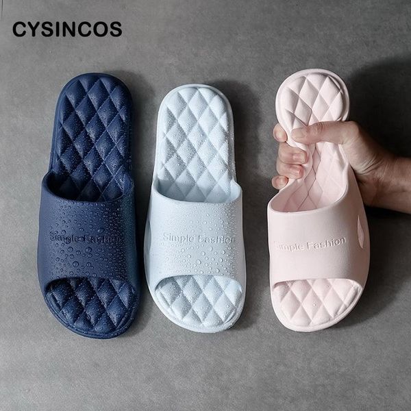 

slippers cysincos 2021 bathroom shower for women and men slides summer soft sole indoor home house pool slipper, Black