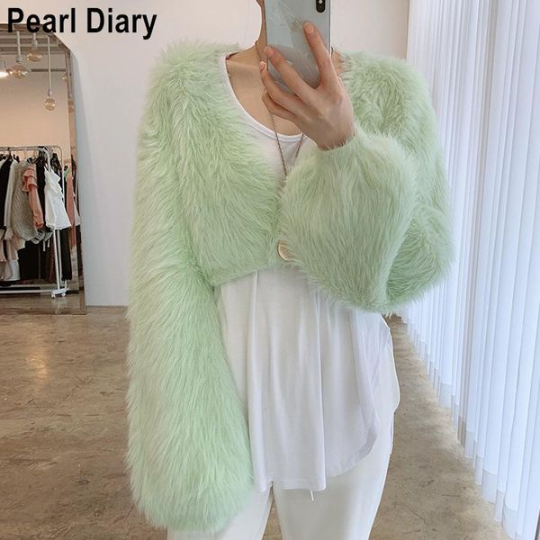 

women's knits & tees autumn winter long sleeve knitted cardigans women one button loose knitwear casual furry sweater knit crop 2021, White