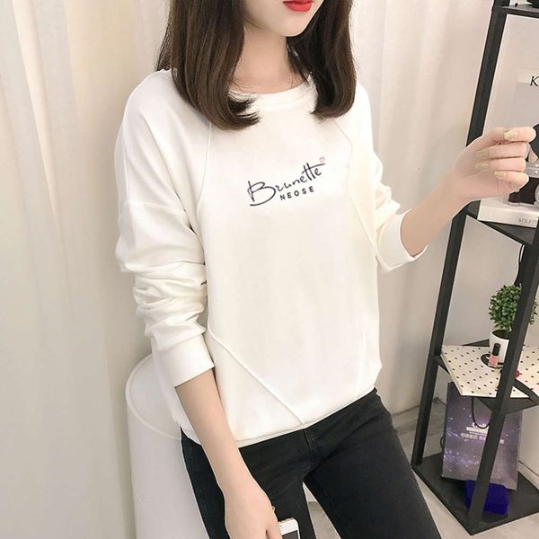 

cotton 2021 thin sweater large size loose fat mm long sleeve round neck pullover women's wear, Black