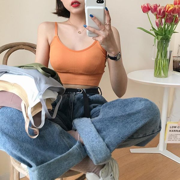 

women's tanks & camis 6 colors women slim sleeveless tank, White