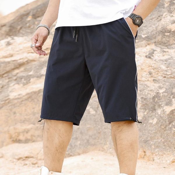 

men's pants shorts loose large size summer cotton casual dad cropped, Black