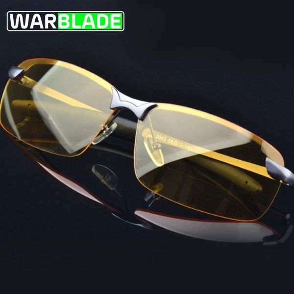 

outdoor eyewear warblade men polarized night driving sunglasses yellow lens vision glasses goggles reduce 3043