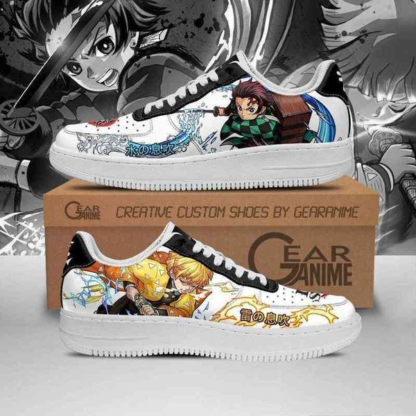 

custom shoes shoes diy anime tanjiro and zenitsu sneakers demon slayer casual running sport walking lightweight tennis