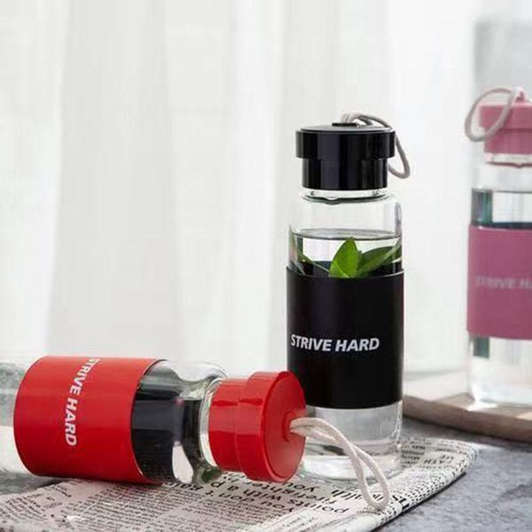 

water bottle creative frosted style portable sport drinking water bottle with carry strap student outdoor leak proof brief