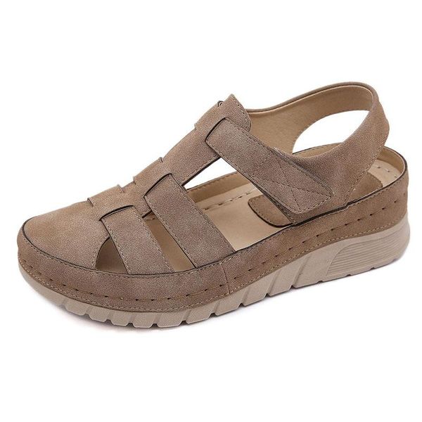 

retro soft summer shoes women sandals soft comfortable thick sole women casual shoes ladies summer holiday plus size 42 a3278, Black