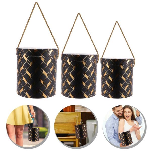 

1 set of 3 pcs party favor boxes creative bouquet box sweets storage container