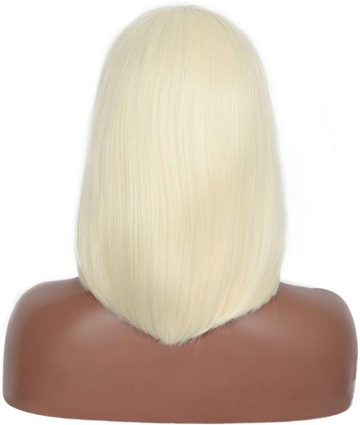 

honey blonde bob synthetic wig with bangs afro straight short brazilian front wigs for black women gold hairfactory direct