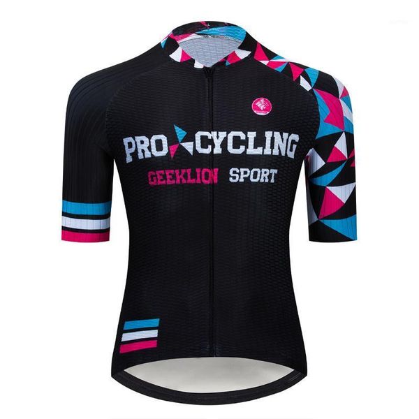 

racing jackets geeklion pro lightweight cycling jersey laser cut short sleeves wear mtb team bike clothing1, Black;red
