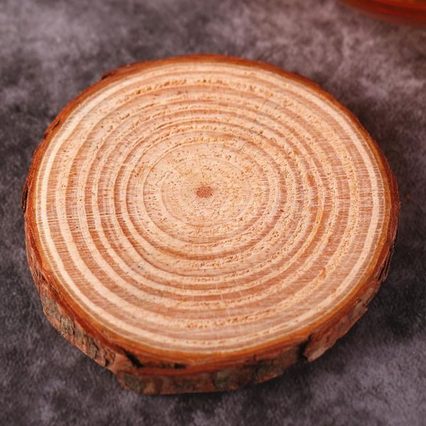 

mats & pads solid wood , round natural log pile, heat insulation pad, table mat, non-slip creative cocktail decoration mat