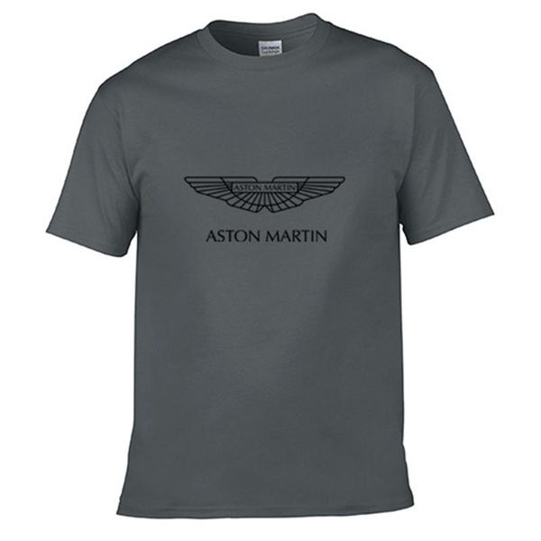 

men's t-shirts 2021 creative designr aston martin logo t shirt solid color cotton men's arrival style short sleeve men t-shirt, White;black