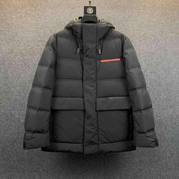 

autumn and winter brand men's busins light mature self-cultivation casual warm simple hooded down et, Black;white