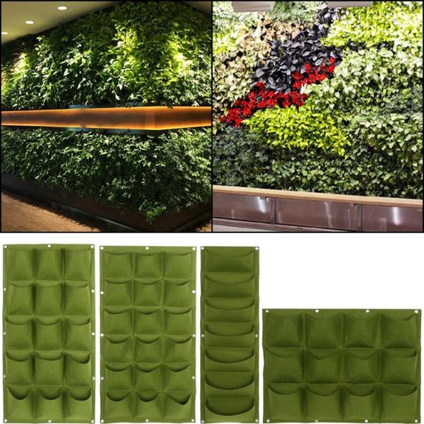 

planters & pots hpt 18/15/12/7 pockets planting bag garden balcony wall vertical flower plants hanging planter