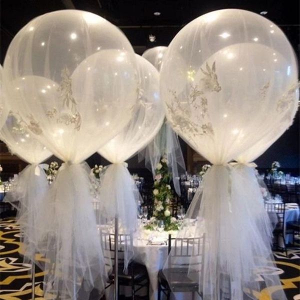 

2pcs 36 inch jumbo balloons large latex transparent clear giant birthday wedding balloon baby shower