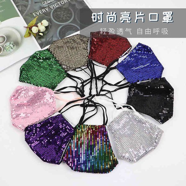

sequin fashionable mask cotton dust-proof sunscreen breathable personalized colorful