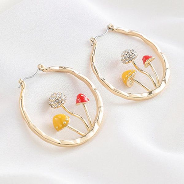 

dangle & chandelier makersland unique earring for women cute three mushroom hoops gold color sweet earrings 2021 designer trendy jewelry acc, Silver
