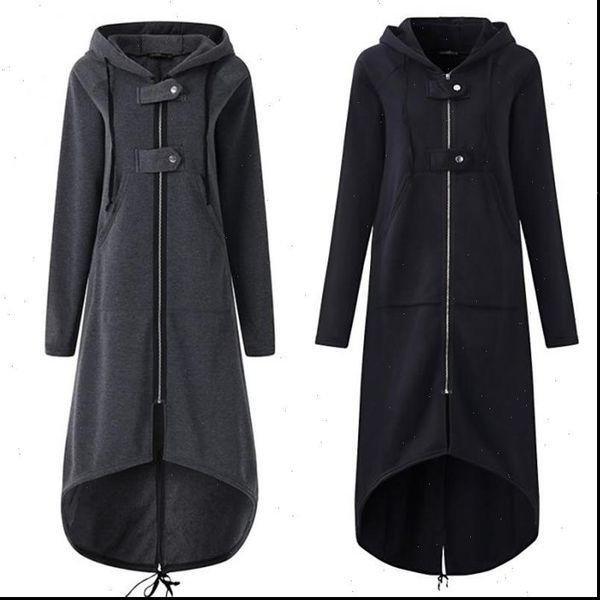 

women autumn overcoat zipper cotton hooded long sleeves female windbreaker plus size ik88 drop shipping good quality, Tan;black