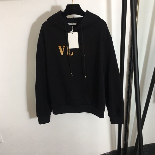 

2021 designer new high-end custom embroidered sweater fashion all-match men and women with the same style320100, Black