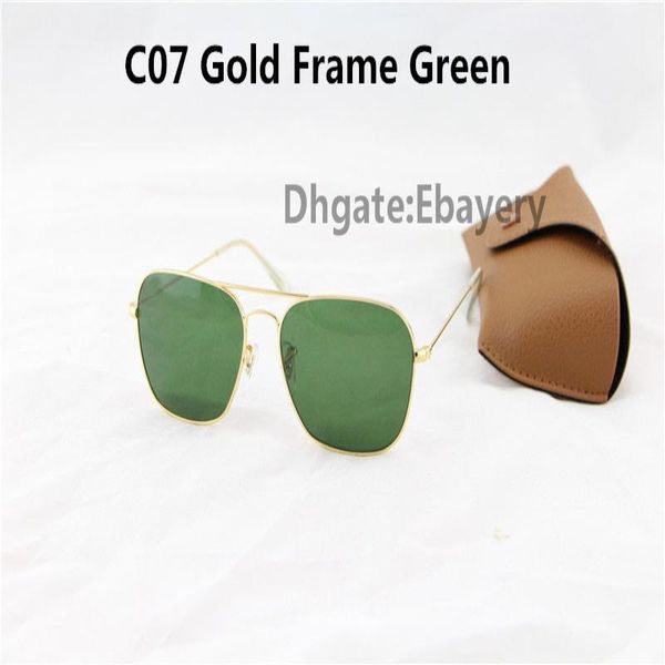 

wholesa lens quality box high 58mm for mens smle black green sun gold glass metal fashion protection womens uv400 caravan glasses sungl wwbi, White;black