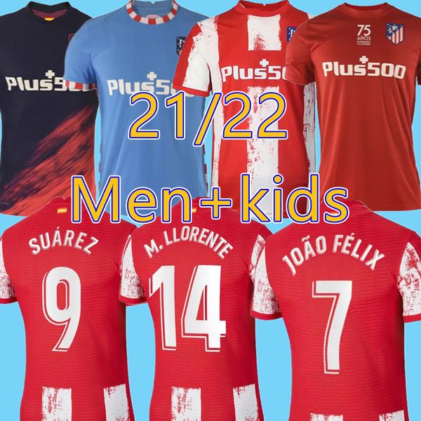 

21 22 atletico 75 anos soccer jerseys 75th anniversary madrid joao felix suarez 2021 2022 carrasco correa koke saul vitolo camiseta de futbo, Black;yellow
