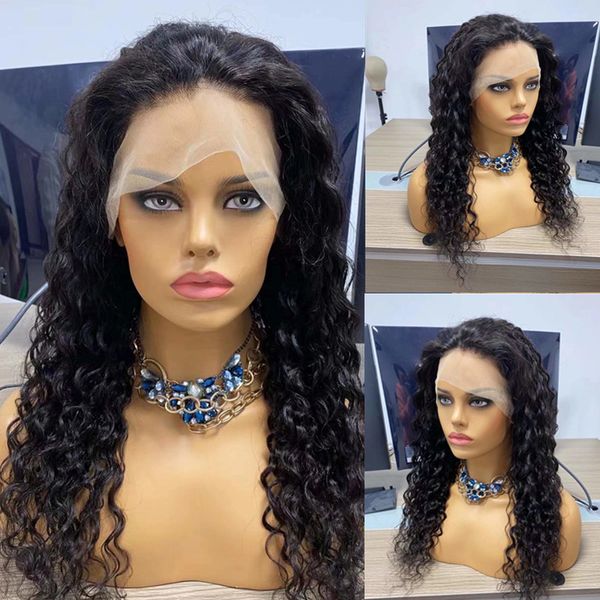 

costume accessories 26inch 180%density long natural wave synthetic lace front wig for women with baby hair daily wear heat resistant fiber h, Silver