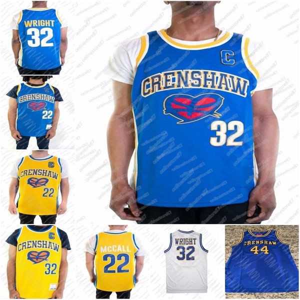 

custorm movie jersey #32 monica wright blue yellow love and 22 mccall basketball jersey sana lathan, Black