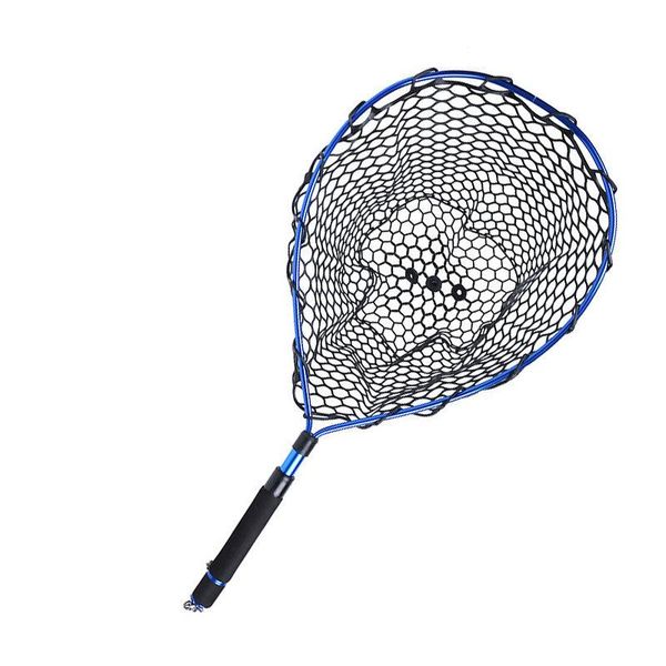 

fishing accessories net aluminum pole retractable telescoping foldable landing rubber sec88