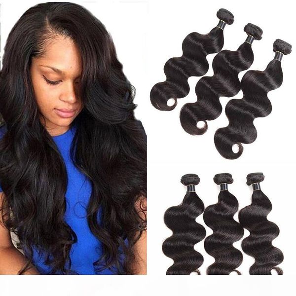 

mink brazilian body wave straight deep wave water wave hair unprocessed human hair extensions brazilian body hair weave bundles, Black