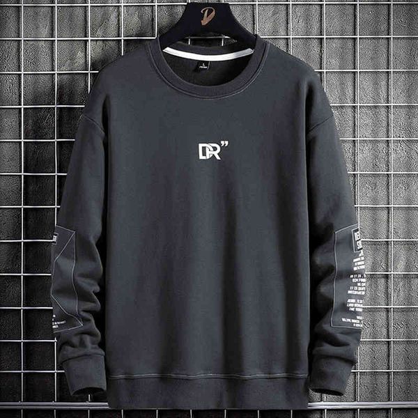 

men's hoodies & sweatshirts male basic sweater, large sweater with letters, black and gray, cotton plus size 8xl, spring autumn g5sf