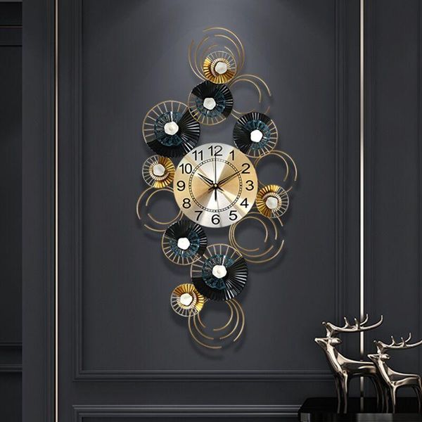 

wall clocks luxury metal clock creative modern abstract silent fashion large hanging orologio parete home accessories ei50wc