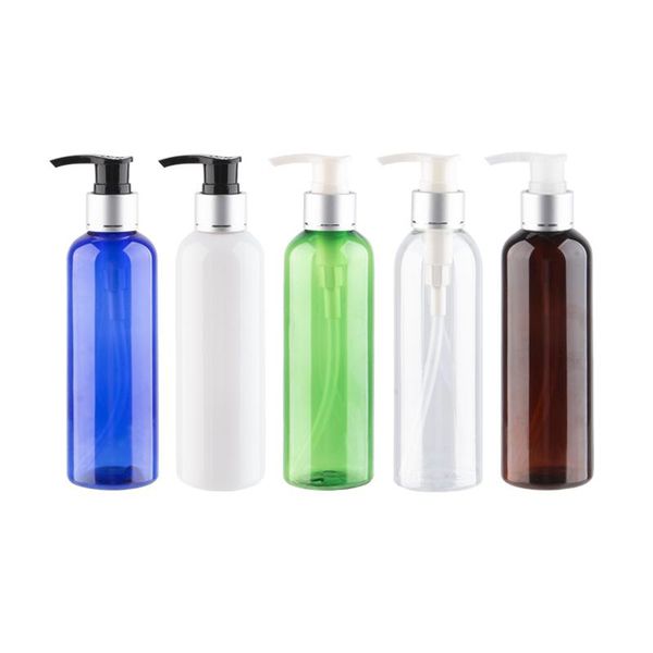 

storage bottles & jars 200ml x 12 silver aluminum lotion pump round empty diy containers for cream liquid soap pet cosmetic bot