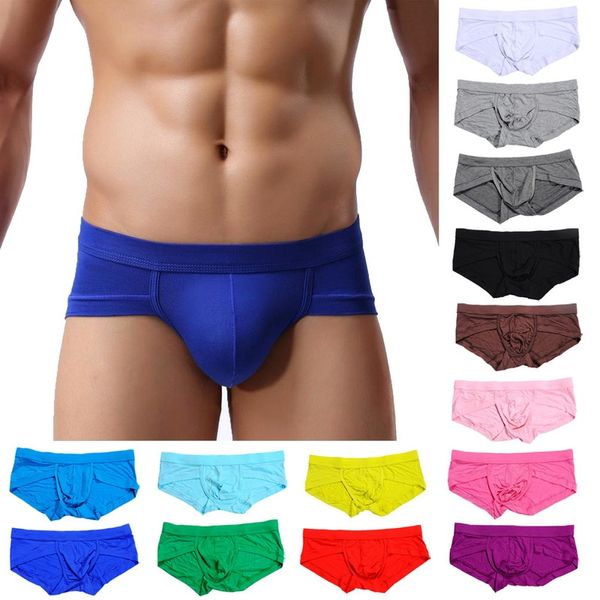 Intimo di marca Mesh Qucik-Dry Sexy Men Slip modali Mens traspirante Cueca Mutandine da uomo a vita bassa Mutande 14 colori 3xl