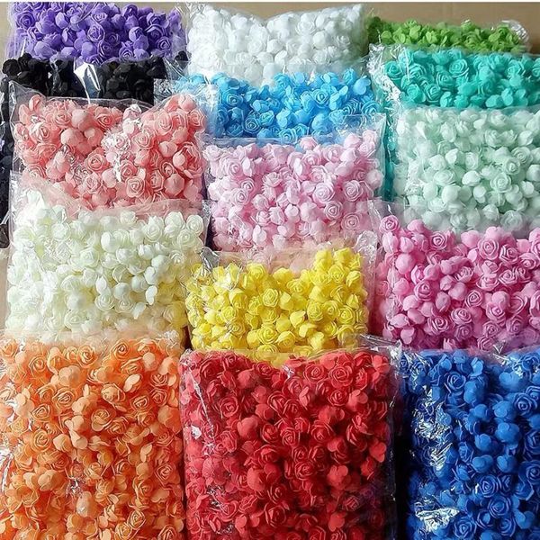 

decorative flowers & wreaths 100pcs 3cm pe foam artificial flower teddy bear rose bouquet for home wedding decoration wreath fake f