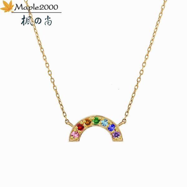 

pendant necklaces necklace for women golden rainbow fashion crystal choker moon shape babygirl jewelry gift, Silver