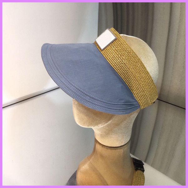 

new fashion visor women cap mens designer caps empty hats summer sunshade bucket hat baseball cap casquette adjustable outdoor d217211f, Blue;gray