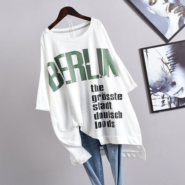 

summer new korean women casual loose plus size short-sleeved t-shirt cover belly slim fashion t-shirt women 210306, White