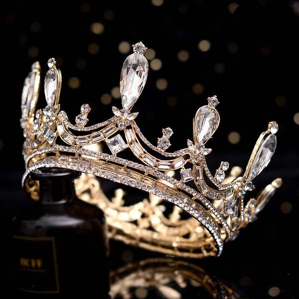 

hair clips & barrettes bridal tiara crystal crown wedding accessories women gold color for crowns and vl, Golden;silver