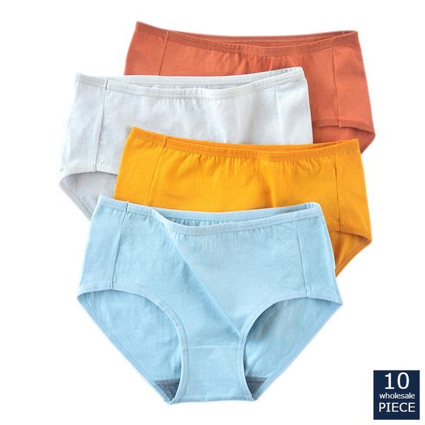 

10 pcs/lot wholesale women side underwear seamless breathable briefs ladies cotton crotch solid color lingerie yy a825, Black;pink