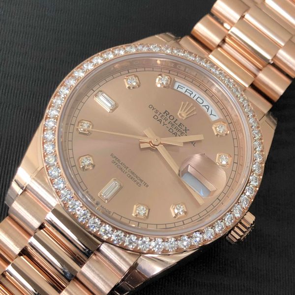 

2021 new luxury fashion watches 8k yellow gold diamond dial & bezel 18038 watch automatic mens men's watch watches man wristwatc, Slivery;brown