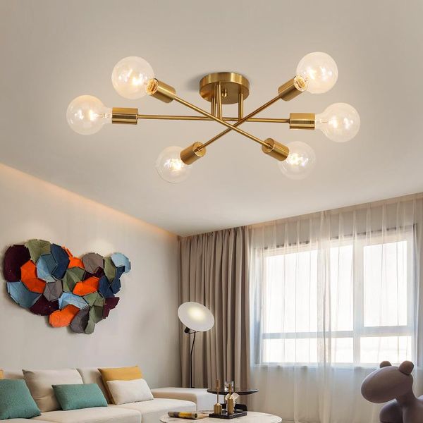 

modern sputnik chandelier lighting fixture nordic geometric lamp gold lighting home decor kitchen ceiling lamp livingroom lights