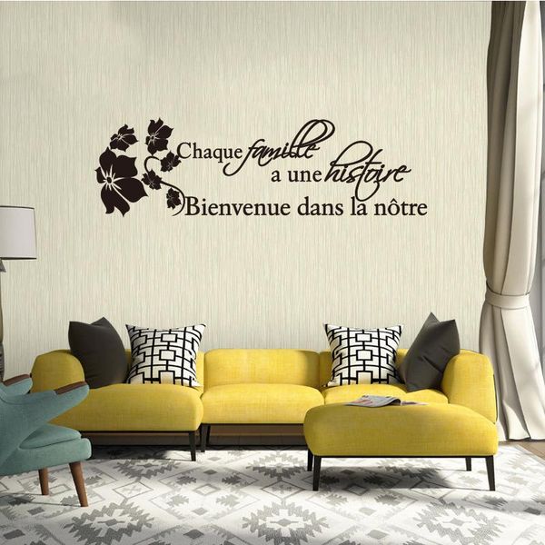 

wall stickers art french quotes history family mural living room home decoration painting decor carving removable decal