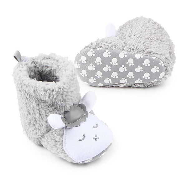 

boots infant baby warm sheep booties born cute cartoon animal snowfield non slip fleece first walkers crib shoes 2022, Black;grey