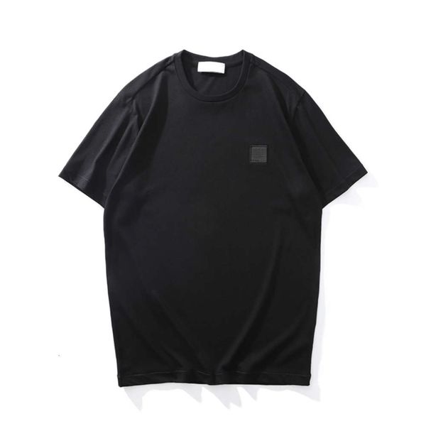 

cp toney summer simple icon cotton short sleeve casual solid color t-shirt men's fashion top, White;black